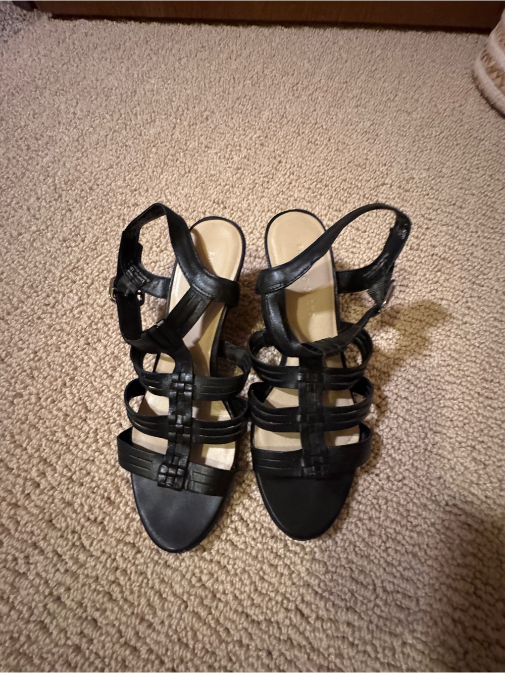 Franco Sarto Black Strappy Heeled Sandals